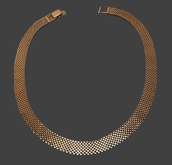 12 K gold filled mesh necklace