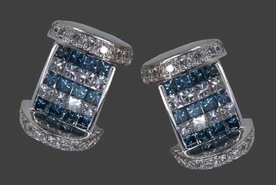 18 K white gold and diamond earrings