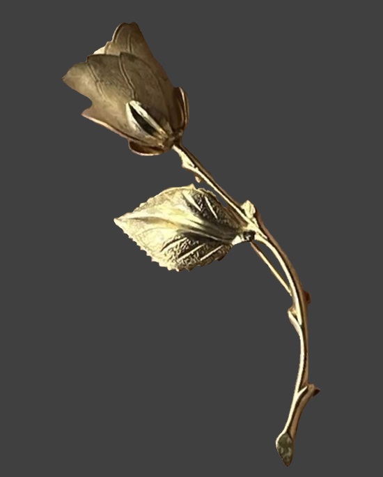 12 K gold filled rose flower brooch pin