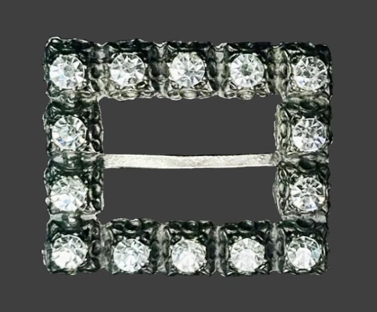 Belt buckle, gun metal, rhinestones. 1920s
