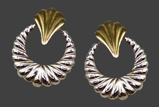 Door knocker 14 K gold sterling silver earrings
