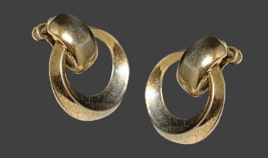 Door knocker design gold filled screw back earrings