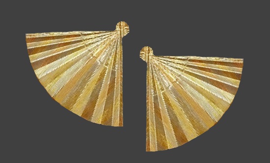 Fan design 14 K gold filled stud earrings