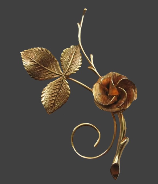 Gold filled flower brooch pin