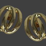 SG D'OR Industries Jeweled Shoe clips Interlocking oval circles gold tone shoe clips. SG D'OR Vintage Jeweled Shoe clips