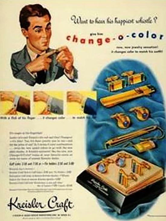 Jewelry for men, vintage ad