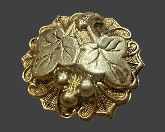 Leaf design gold tone dress clip