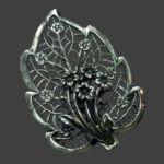 Mid-century filigree design flower bouquet and leaf sterling silver brooch. JewelArt Vintage Sterling Silver Jewelry