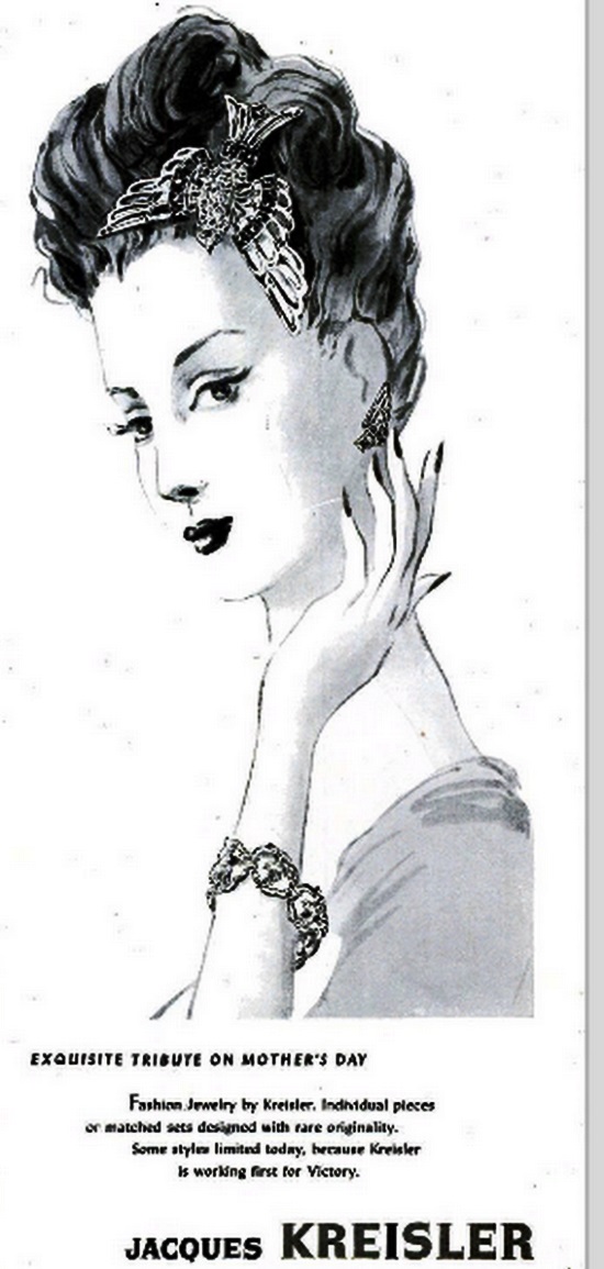 Mother's Day jewelry, 1945 ad