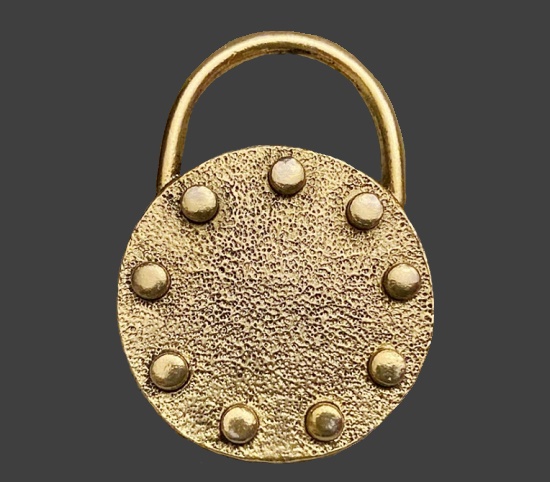 Padlock design gold tone pin
