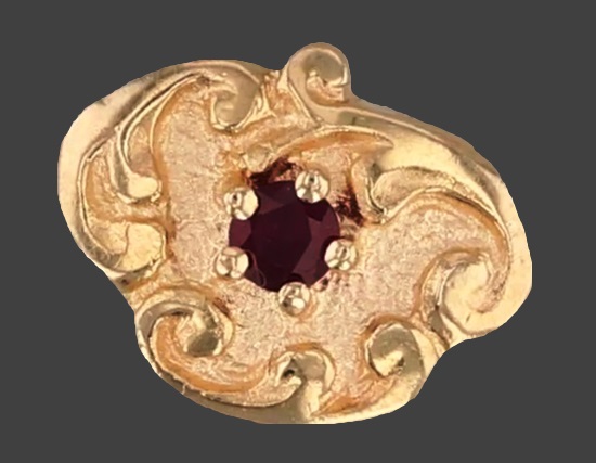 Ruby 14 K gold slide bracelet charm