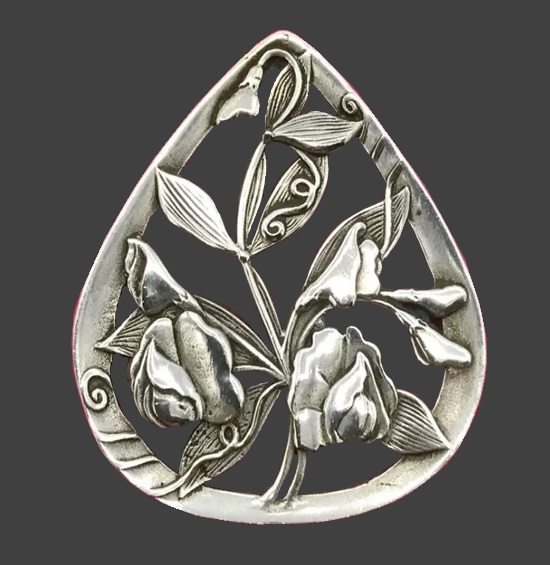 April Sweet Pea Sterling pendant