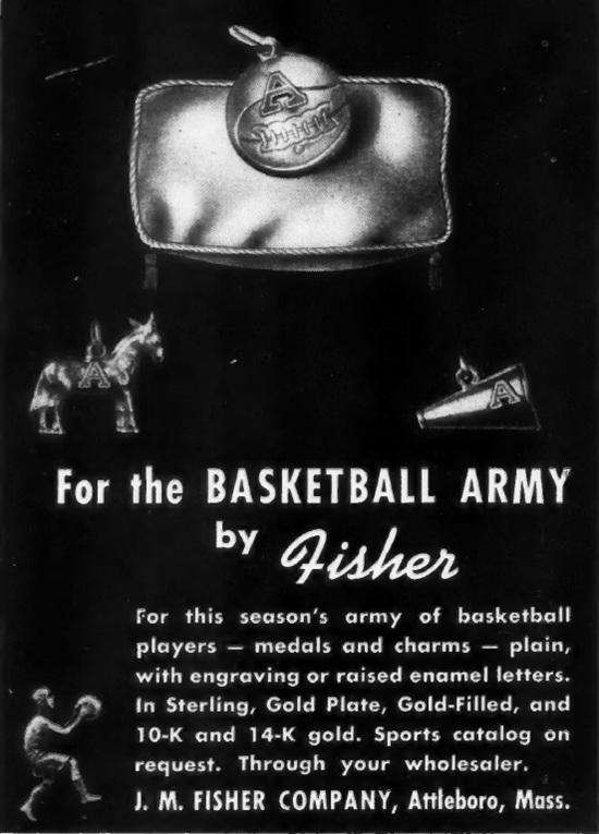 Basketball charms, 1951 ad
