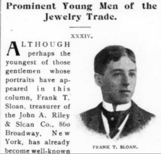 Frank T. Sloan, 1893 article