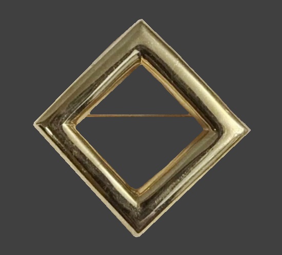Square shape 14 K gold brooch pin