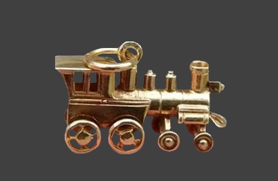 Train 14 K gold charm