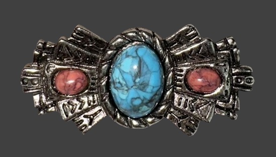 Art Deco bronze tone art glass