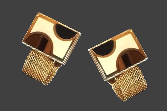 Art Deco enameled gold filled cufflinks