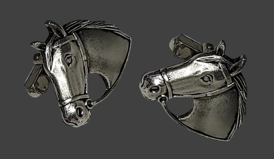 Bridled Horse head sterling silver cufflinks