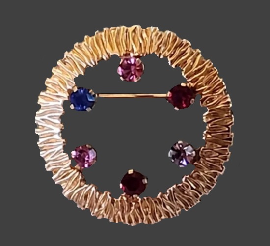 Circle gold filled birthstone pin from Family Album collection