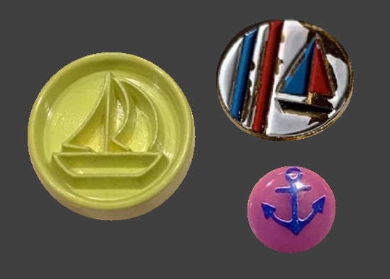 Italy and Japan nautical buttons