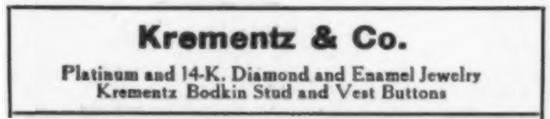 Krementz, 1911 ad