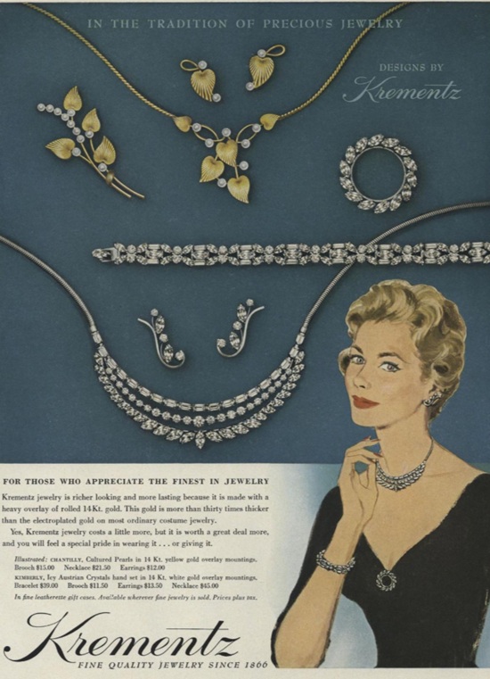 Krementz Vogue December 1957 ad