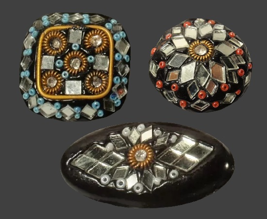 Mirror and glass bead mosaic
