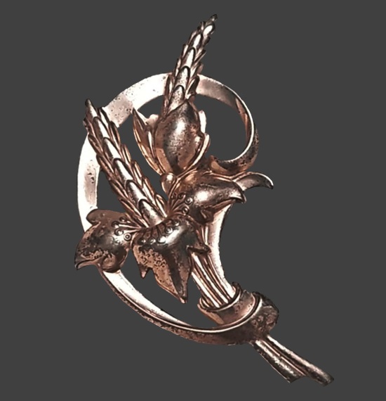 Silverman Bros Art Nouveau wheat floral design sterling silver brooch