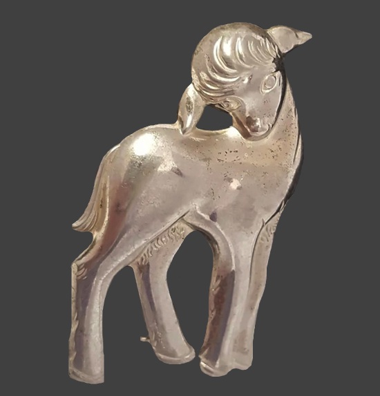 Silverman Bros Sterling silver lamb brooch
