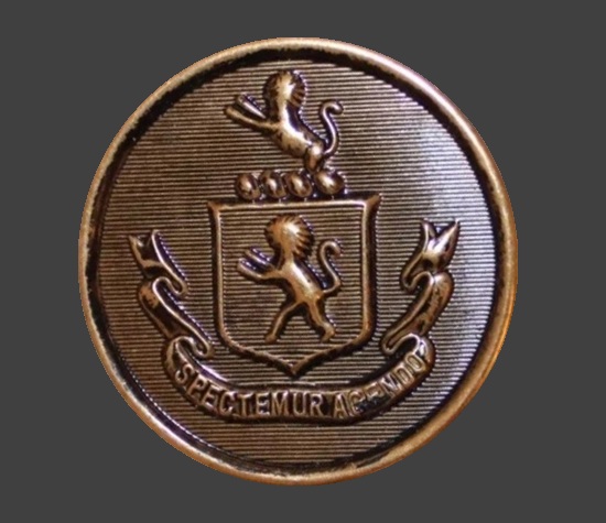 Spectemur Agendo heraldic design metal button