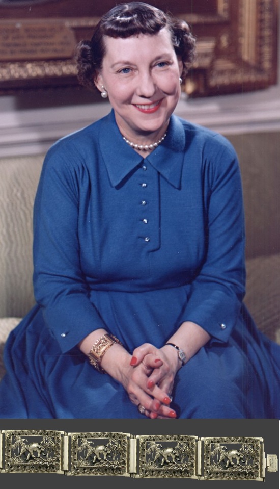 The symbol of the Republican Party of America, elephant design bracelet. Mamie loved this bracelet very much and regularly appeared in public wearing it