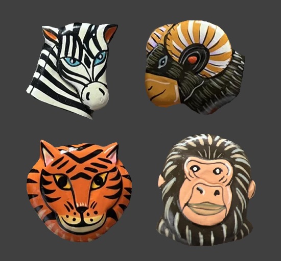 Wild animals handpainted acrylics