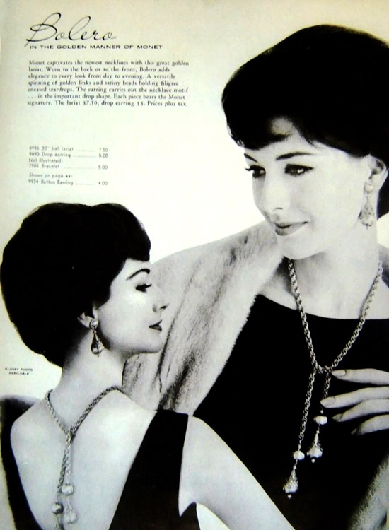 Bolero collection by Monet, 1961 ad