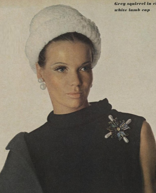 Brooch by Schreiner. 1960s Vogue ad