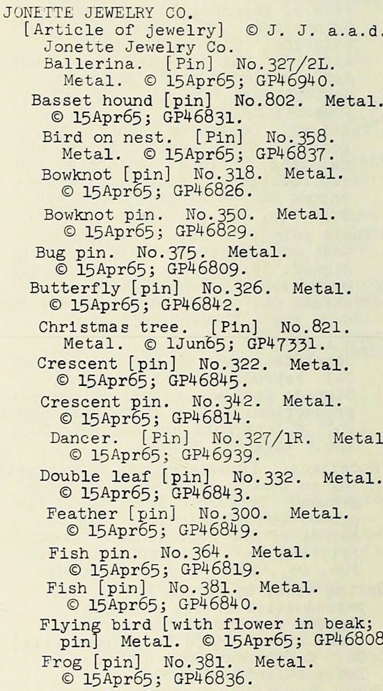Copyright entries, 1965