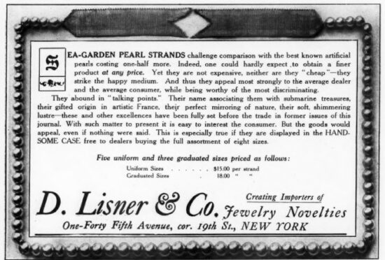 D. Lisner & Co, 1912 ad