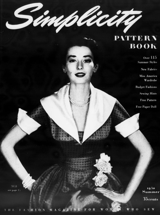 Simplicity Fashion Magazine cover, Summer 1950, Lisner jewelry