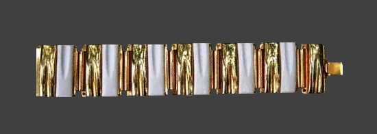 White thermoplastic gold plated cuff bracelet