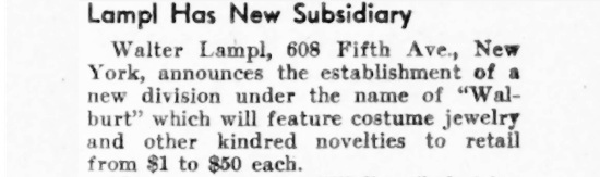 Jeweler's Circular Keystone, 1944-06 note