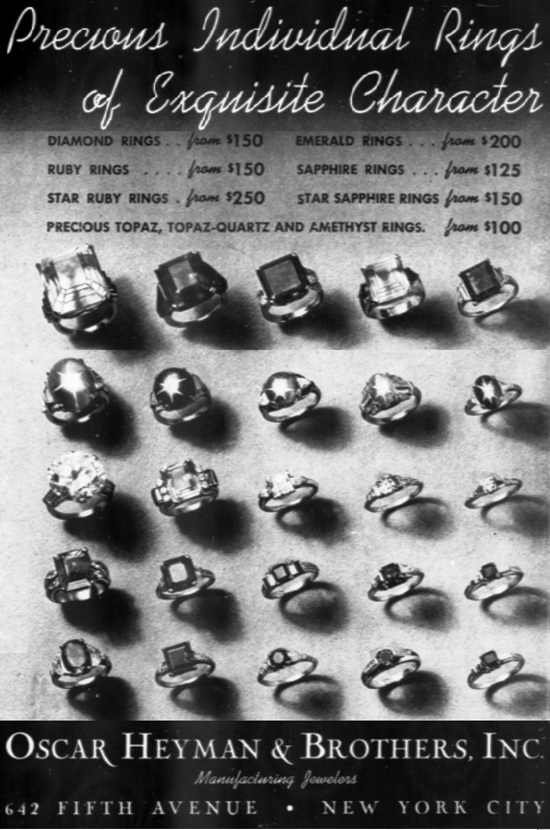 Precious rings. October 1942 ad