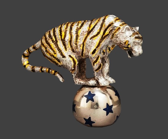 Tiger balancing on a ball