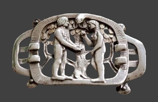Biblical motif Adam and Eve sterling buckle