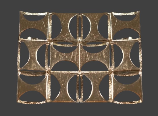 Geometric design gold plated sterling silver brooch