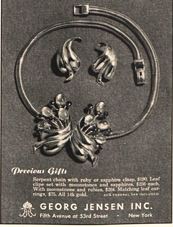 Georg Jensen Vogue December 1945 ad