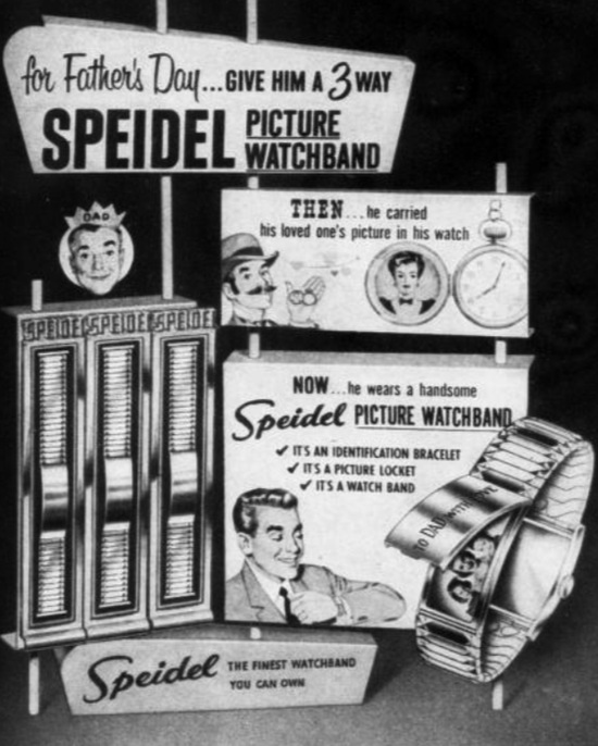 Picture Watchband for Father's Day, 1954 ad