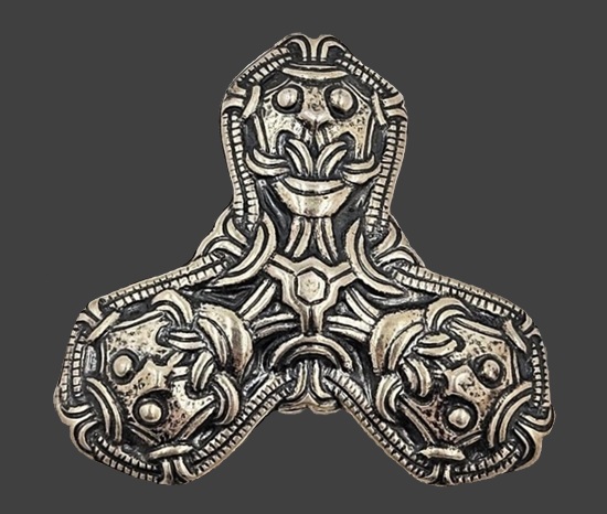 Viking Saga series sterling silver pendant pin, 1960s