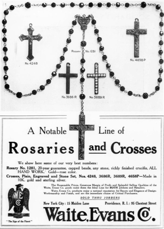 A notable line of rosaries and crosses, June 1913