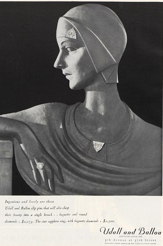Art Deco jewelry, Vogue September 1930 ad