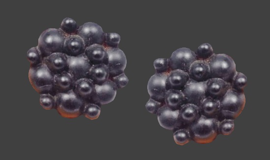 Black glass buttons, 1880s